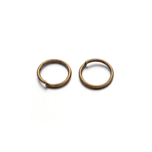 Jump Rings, Iron, Round, Open, Antique Bronze, 8x0.7mm - BEADED CREATIONS