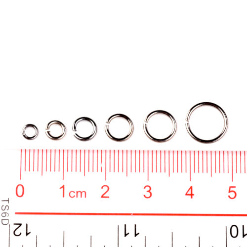 Jump Rings, Iron, Round, Open, Assorted, Gunmetal, 4-10x0.7-1mm, Variety Pack - BEADED CREATIONS