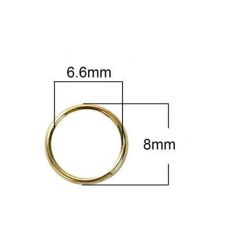 Jump Rings, Iron, Round, Open, Gold Plated, 8x0.7mm - BEADED CREATIONS