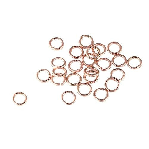 Jump Rings, Iron, Round, Open, Rose Gold, 6x0.9mm - BEADED CREATIONS