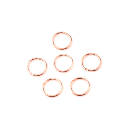 Jump Rings, Iron, Round, Open, Rose Gold, 6x1.2mm - BEADED CREATIONS