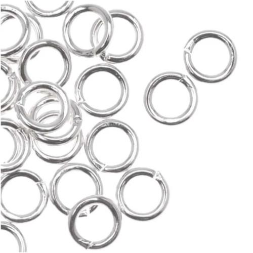 Jump Rings, Iron, Round, Open, Silver Plated, 4x0.9mm - BEADED CREATIONS