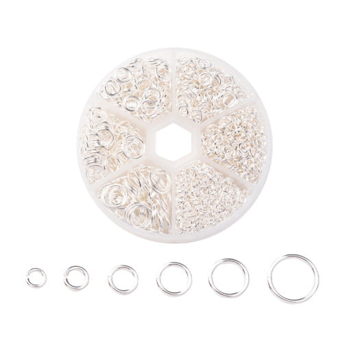 Jump Rings, Silver Plated, Iron, Open, Assorted, 4-10mm, Variety Pack - BEADED CREATIONS