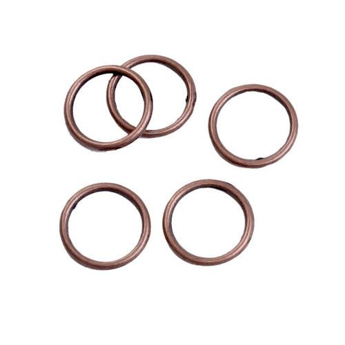 Jump Rings, Iron, Round, Closed, (Soldered), Red Copper, 16x1.5mm - BEADED CREATIONS