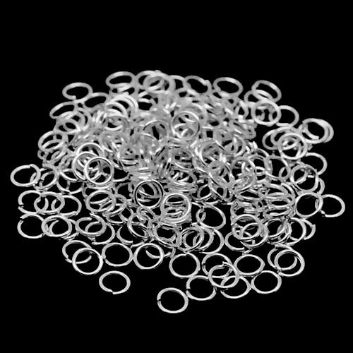 Jump Rings, Iron, Round, Open, Silver Plated, 6x0.9mm - BEADED CREATIONS
