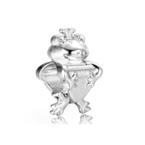 Large Hole Metal Beads, Frog, Silver Plated, Alloy, Charm Beads, 10.35mm - BEADED CREATIONS