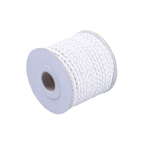 Leather Cord, Natural, Round, Braided Bolo, White, 3mm - BEADED CREATIONS