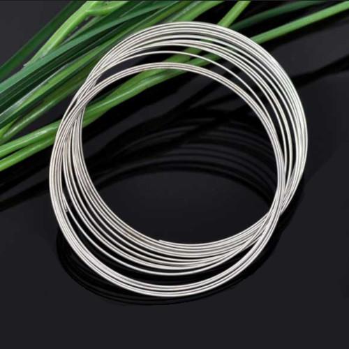 Memory Wire, Bracelet, Silver Tone, High Carbon Steel, 5.5cm, 22 Gauge - BEADED CREATIONS