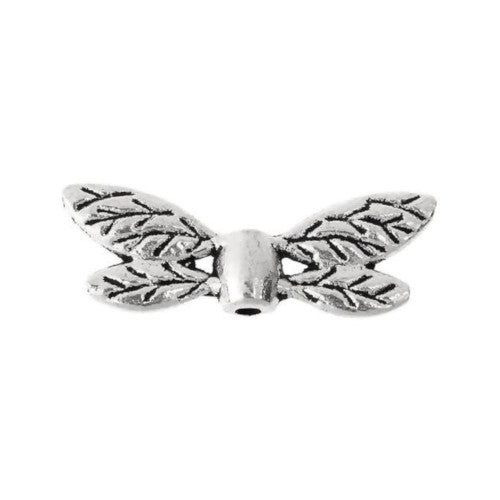 Metal Beads, Tibetan Style, Double-Sided, Dragonfly, Wings, Antique Silver, Alloy, 22mm - BEADED CREATIONS