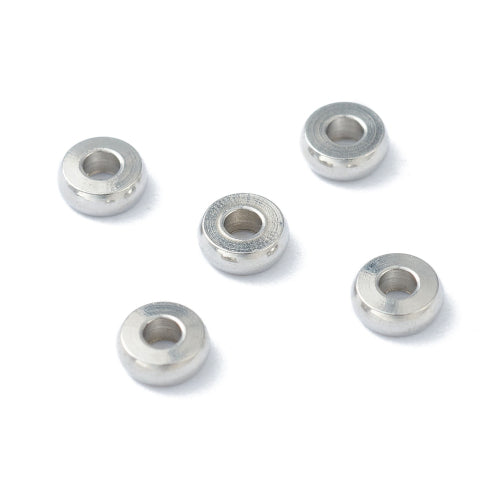 Metal Spacer Beads, 202 Stainless Steel, Silver Tone, Flat, Round, Open, 4x1.5mm - BEADED CREATIONS