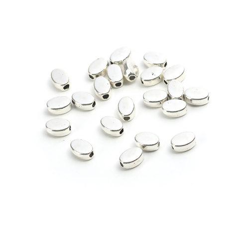 Metal Spacer Beads, Oval, Antique Silver, Alloy, 6mm - BEADED CREATIONS