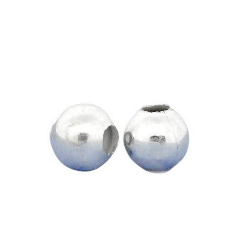 Metal Spacer Beads, Round, Seamed, Silver Plated, Alloy, 6mm - BEADED CREATIONS