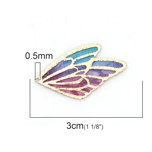 Pendants, Double Butterfly Wing, Multicolored, Gradient, Fabric, 30mm - BEADED CREATIONS