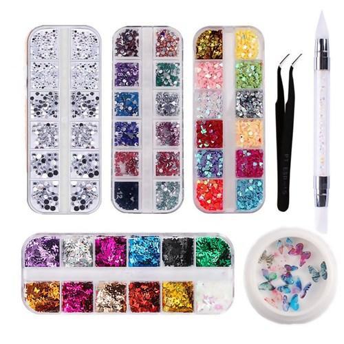 Nail Art Decorations, Rhinestones, Butterflies, Assorted Colors - BEADED CREATIONS
