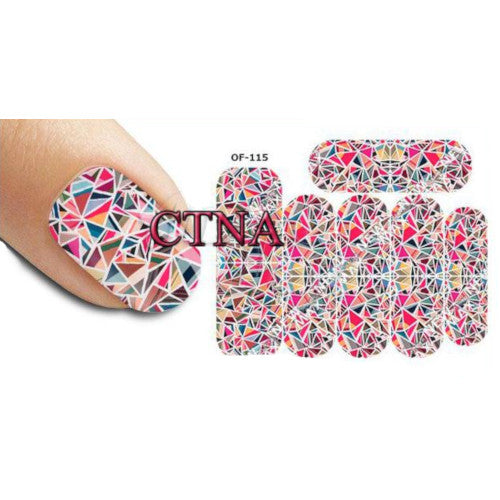 Nail Art, Max Sliders, Water Decals, Transfer Stickers, Abstract, Multicolored, OF-115 - BEADED CREATIONS