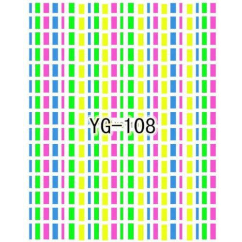 Nail Art, Neon, Water Transfer Decals, YG-108 - BEADED CREATIONS