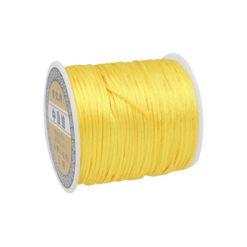 Nylon Cord, Rattail, Satin Cord, Yellow, 2.5mm - BEADED CREATIONS