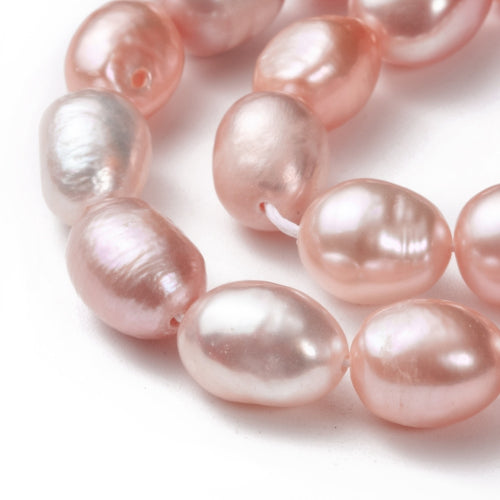 Pearl Beads, Natural, Freshwater, Cultured, Oval, Plum, 8-12mm - BEADED CREATIONS