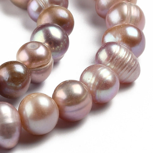 Pearl Beads, Natural, Freshwater, Cultured, Potato, (Dyed), Taupe, 6.5-7mm - BEADED CREATIONS
