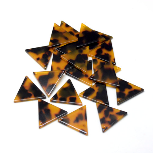 Pendants, Acetate, Triangle, Tortoise Shell, Focal, 15mm - BEADED CREATIONS