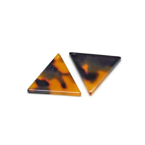 Pendants, Acetate, Triangle, Tortoise Shell, Focal, 15mm - BEADED CREATIONS