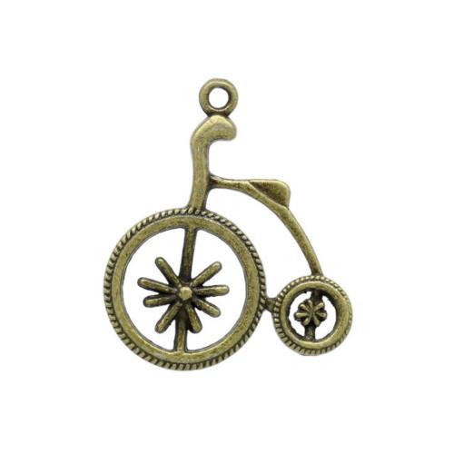 Pendants, Bicycle, Penny Farthing, Vintage, Antique Bronze, Alloy, 3.2cm - BEADED CREATIONS