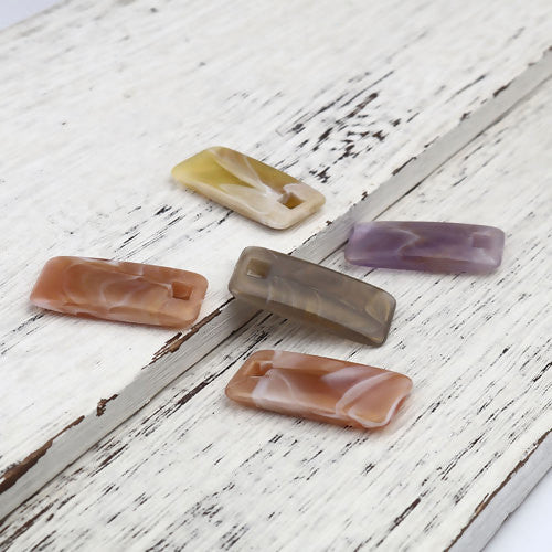 Pendants, Rectangle, Assorted, Acetate, 35mm - BEADED CREATIONS