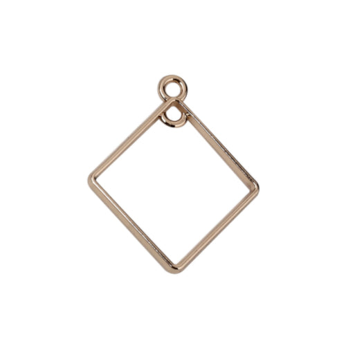 Pendants, Rhombus, Open, With Double Loop, Gold Plated, Alloy, Focal, Drop, 31mm - BEADED CREATIONS