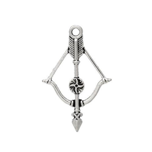 Pendants, Tibetan Style, Bow And Arrow, Antique Silver, Alloy, 36mm - BEADED CREATIONS