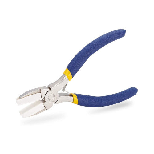 Pliers, Carbon Steel, Flat Nose Pliers, Double Nylon Jaw Pliers With Adhesive Jaws, Blue, 14cm - BEADED CREATIONS