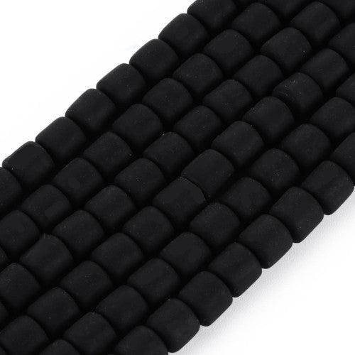 Polymer Clay Beads, Column, Black, 6.5mm - BEADED CREATIONS