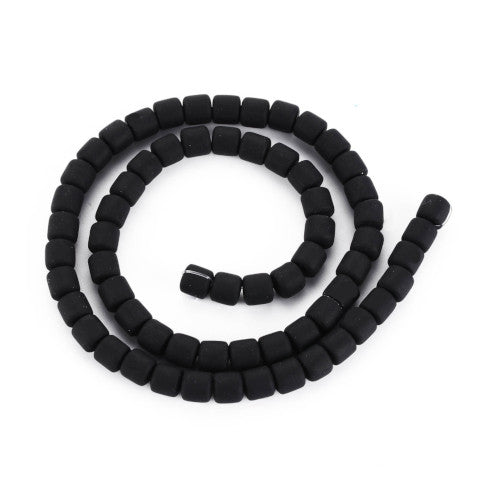 Polymer Clay Beads, Column, Black, 6.5mm - BEADED CREATIONS