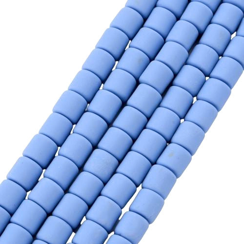 Polymer Clay Beads, Column, Cornflower Blue, 6.5mm - BEADED CREATIONS