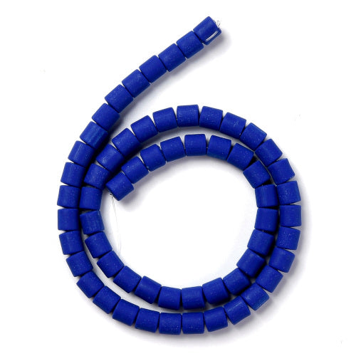 Polymer Clay Beads, Column, Dark Blue, 6.5mm - BEADED CREATIONS