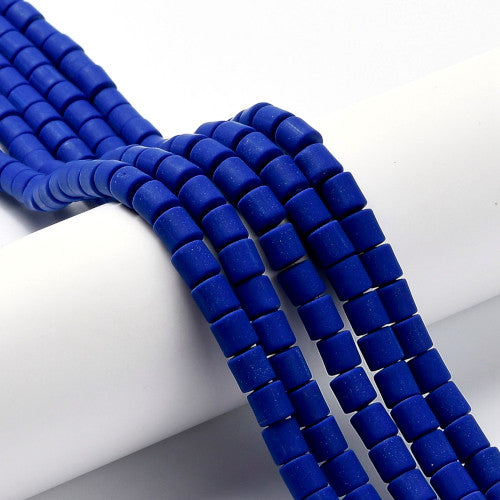 Polymer Clay Beads, Column, Dark Blue, 6.5mm - BEADED CREATIONS