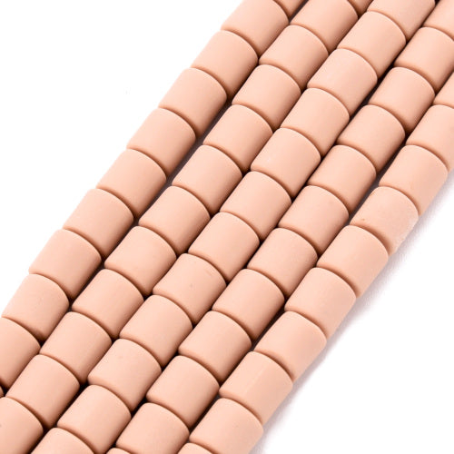 Polymer Clay Beads, Column, Dusty Pink, 6.5mm - BEADED CREATIONS