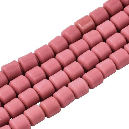 Polymer Clay Beads, Column, Light Coral, 6.5mm - BEADED CREATIONS