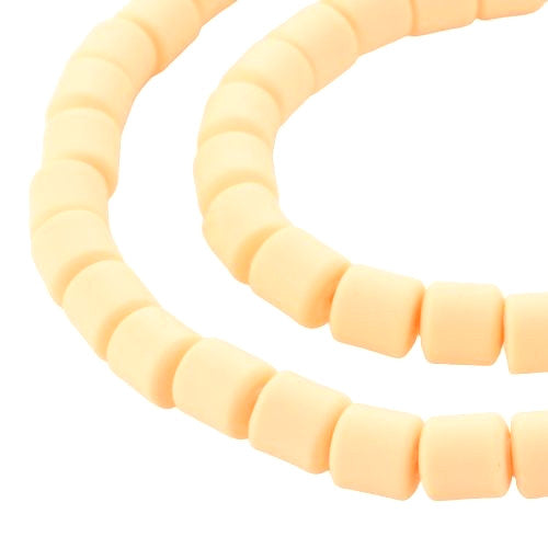 Polymer Clay Beads, Column, Pastel Yellow, 6.5mm - BEADED CREATIONS