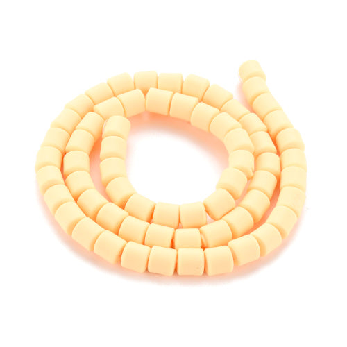 Polymer Clay Beads, Column, Pastel Yellow, 6.5mm - BEADED CREATIONS