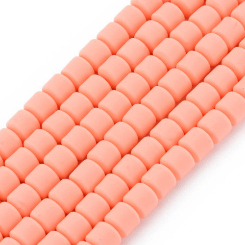 Polymer Clay Beads, Column, Peach, 6.5mm - BEADED CREATIONS