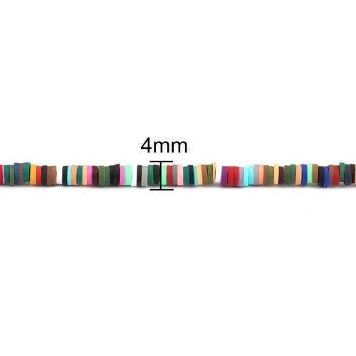 Polymer Clay Beads, Disc, Katsuki, Heishi, Flat, Round, Mixed, 4mm - BEADED CREATIONS