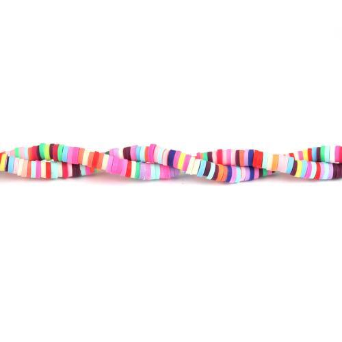 Polymer Clay Beads, Fimo, Katsuki, Heishi, Flat, Round, Mixed Colors, 4mm - BEADED CREATIONS