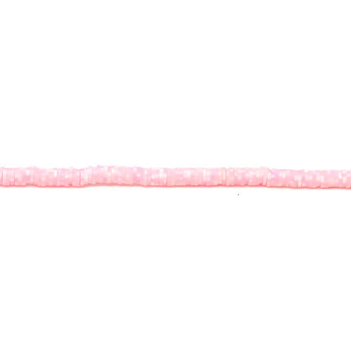 Beads, Polymer Clay, Round, Light Pink, White, Dot Pattern, Katsuki, 4mm - BEADED CREATIONS