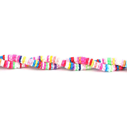 Polymer Clay Beads, Katsuki, Heishi Beads, Flower, Round, Bright Mixed, 5mm - BEADED CREATIONS