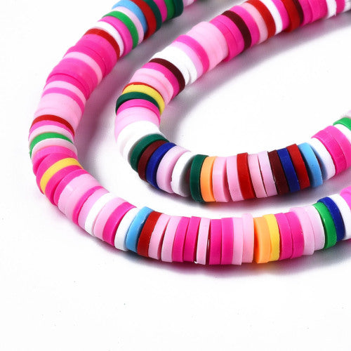 Polymer Clay Beads, Katsuki, Heishi Beads, Round, Bright Mix, 6mm - BEADED CREATIONS