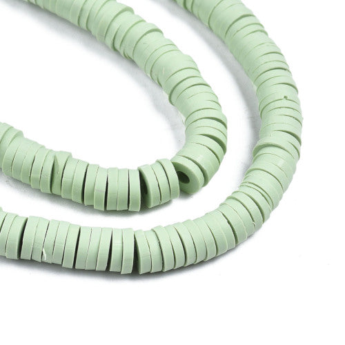 Polymer Clay Beads, Katsuki, Heishi Beads, Round, Sea Green, 6mm - BEADED CREATIONS