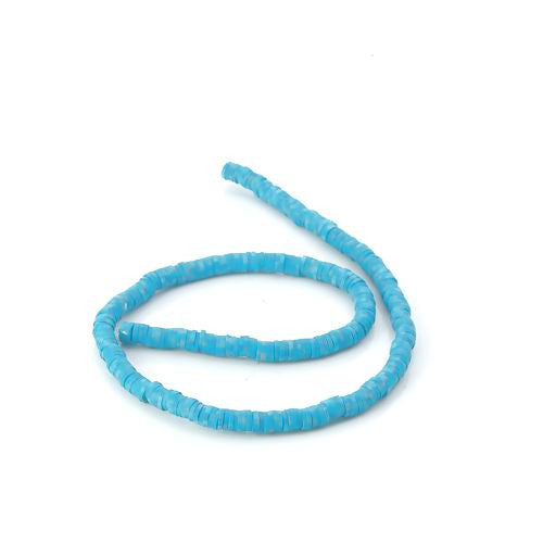Polymer Clay Beads, Katsuki, Heishi Beads, Round, Two-Tone, Blue, 5mm - BEADED CREATIONS