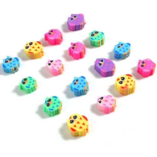 Polymer Clay Beads, Owl, Multicolored, 8-11mm - BEADED CREATIONS