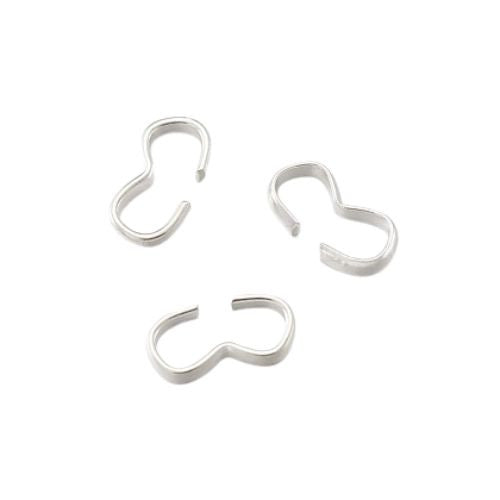 Quick Links, W-Shaped, End Connectors, Silver Plated, Iron, 13mm - BEADED CREATIONS