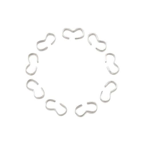 Quick Links, W-Shaped, End Connectors, Silver Plated, Iron, 13mm - BEADED CREATIONS